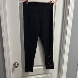 Calvin Klein Black Leggings with Gold Logo